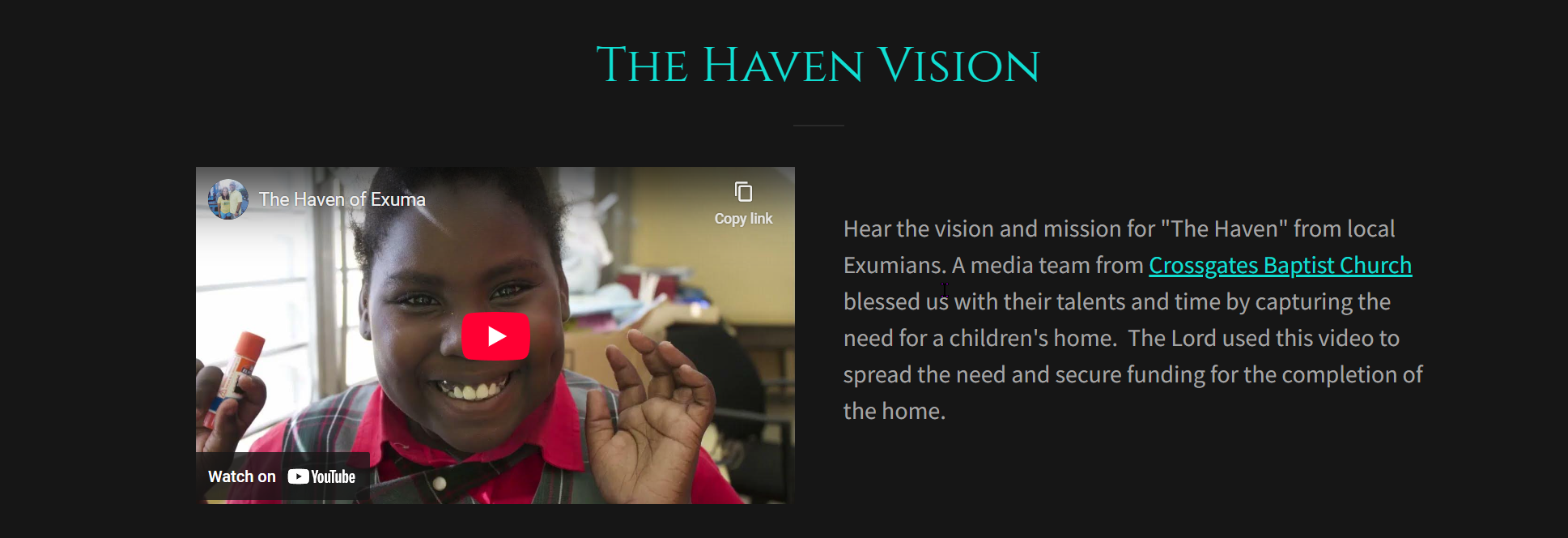 Haven sponsor a child